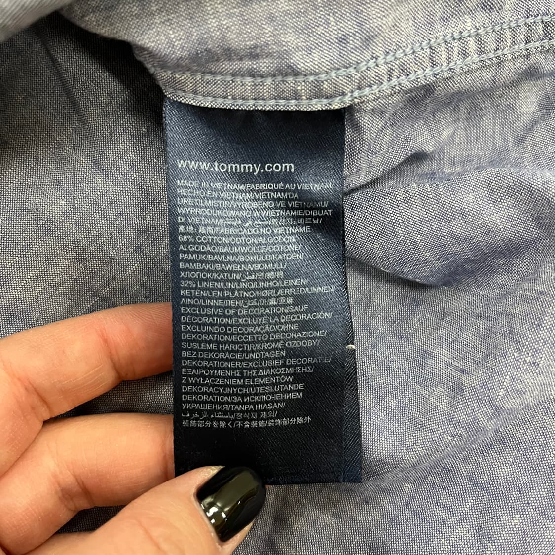 L 타미힐피거 코튼 린넨 셔츠 남방 0128M 상품이미지3