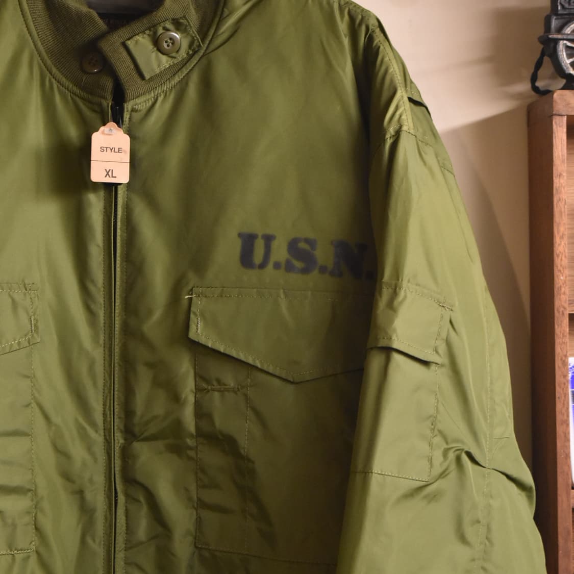 미군 웹자켓 리프로 U.S.N 스텐실 XL (미사용) 상품이미지2