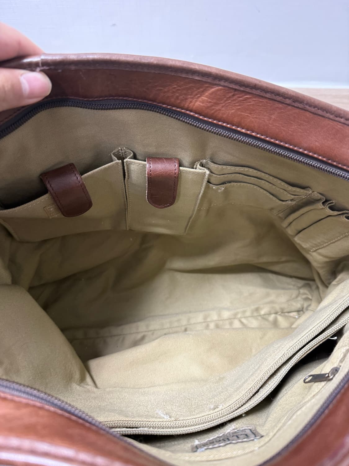 (OS)LLBEAN 엘엘빈 레더 라지 토트백 브라운 상품이미지4