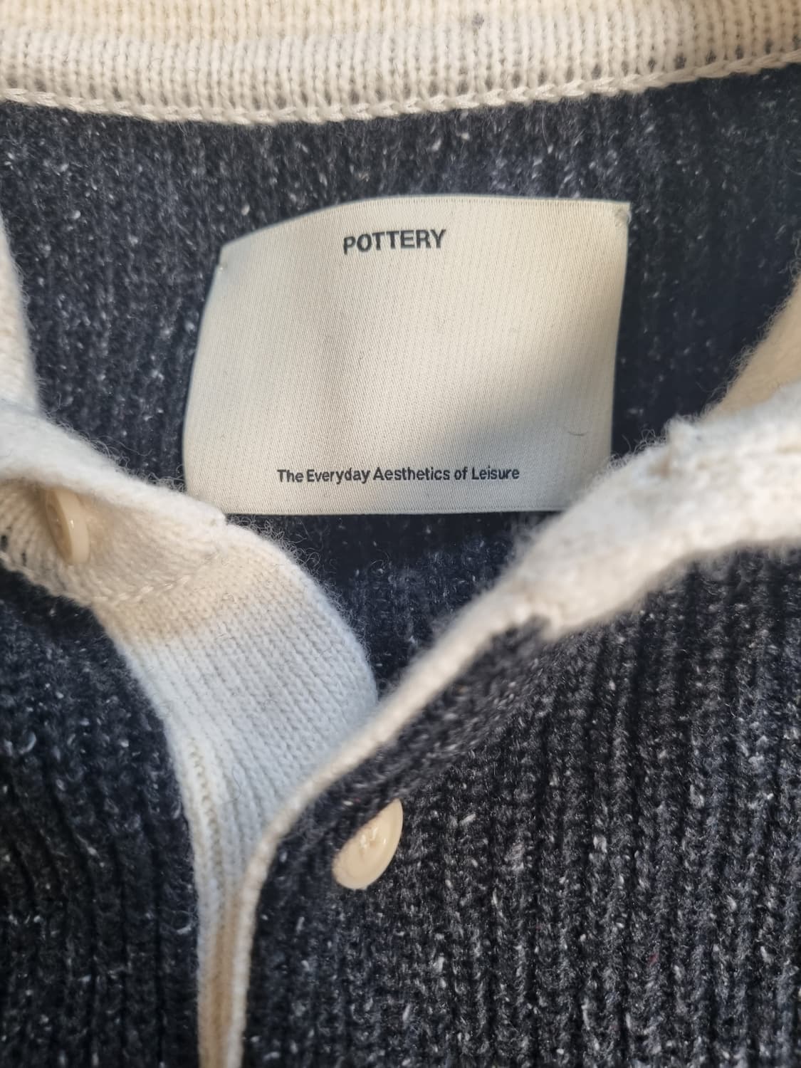 포터리 럭비 폴로 니트 차콜 1사이즈 상품이미지2