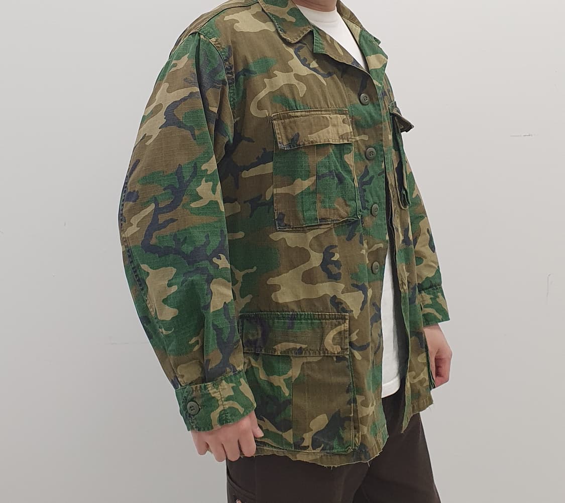 미군 오리지널 RDF 퍼티그 자켓 ERDL 패턴 M-R ('81년도) 상품이미지3