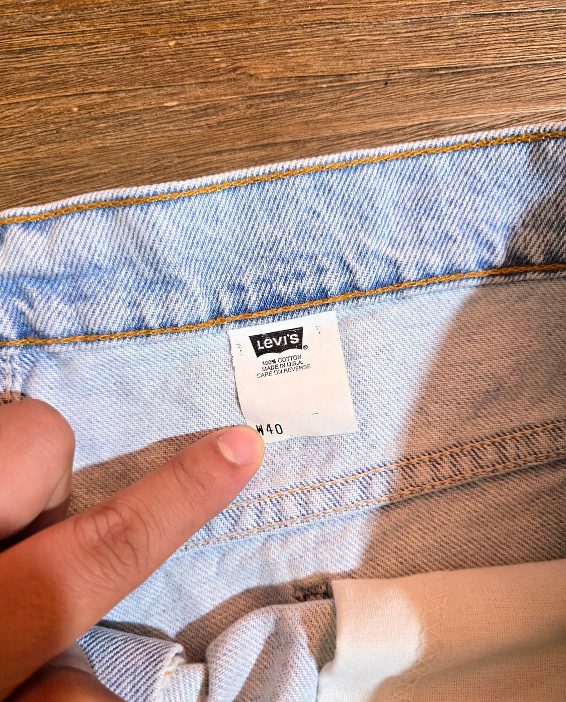 90s 리바이스 505 오렌지탭 데님 쇼츠 USA (Levis) 상품이미지6