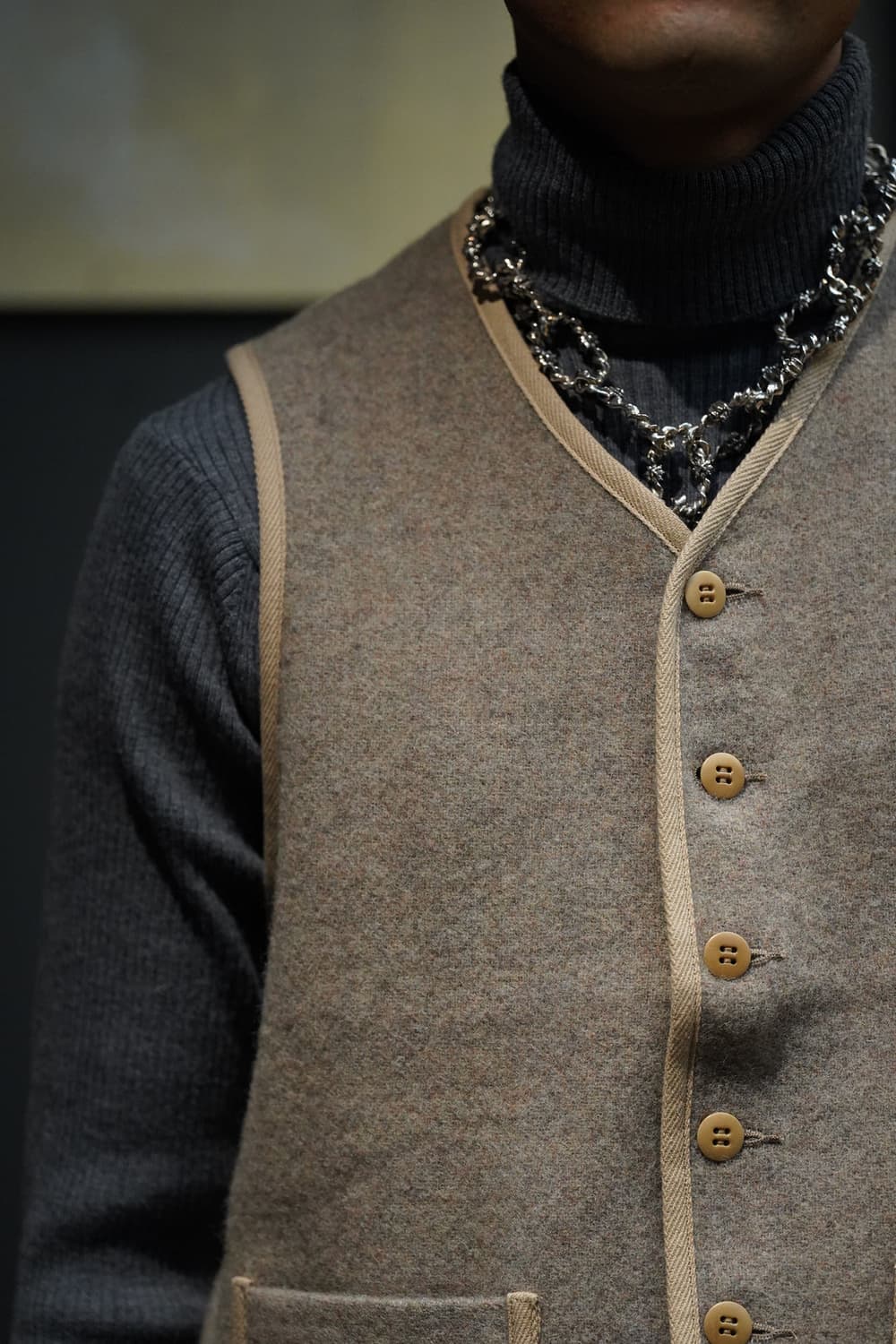 타이가 타카하시 LOT 109 블랭킷 베스트 베이지 40사이즈 상품이미지6