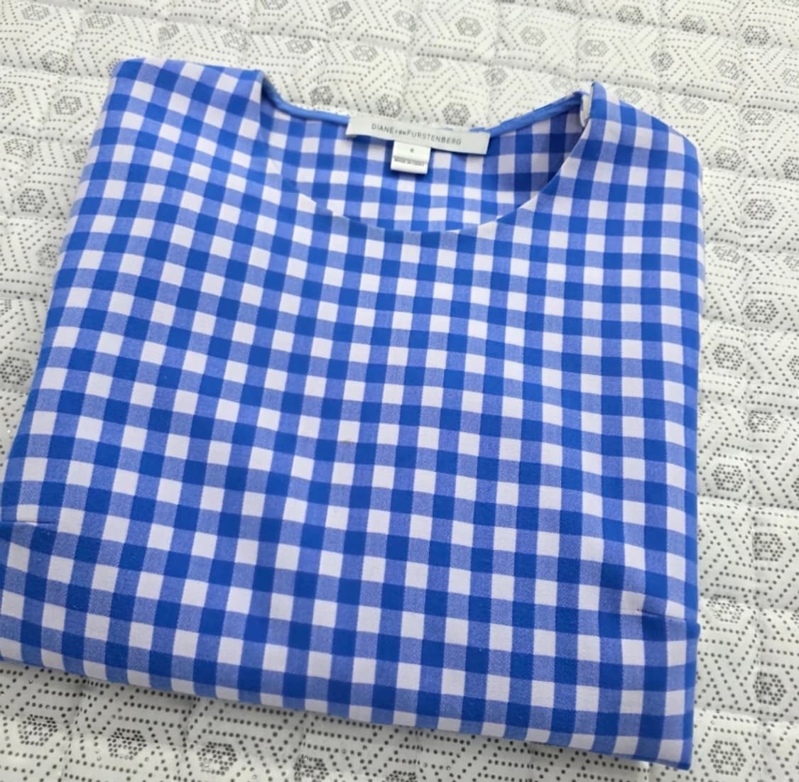 DVF 다이앤본퍼스텐버그 깅엄체크 블라우스 ~55 상품이미지4