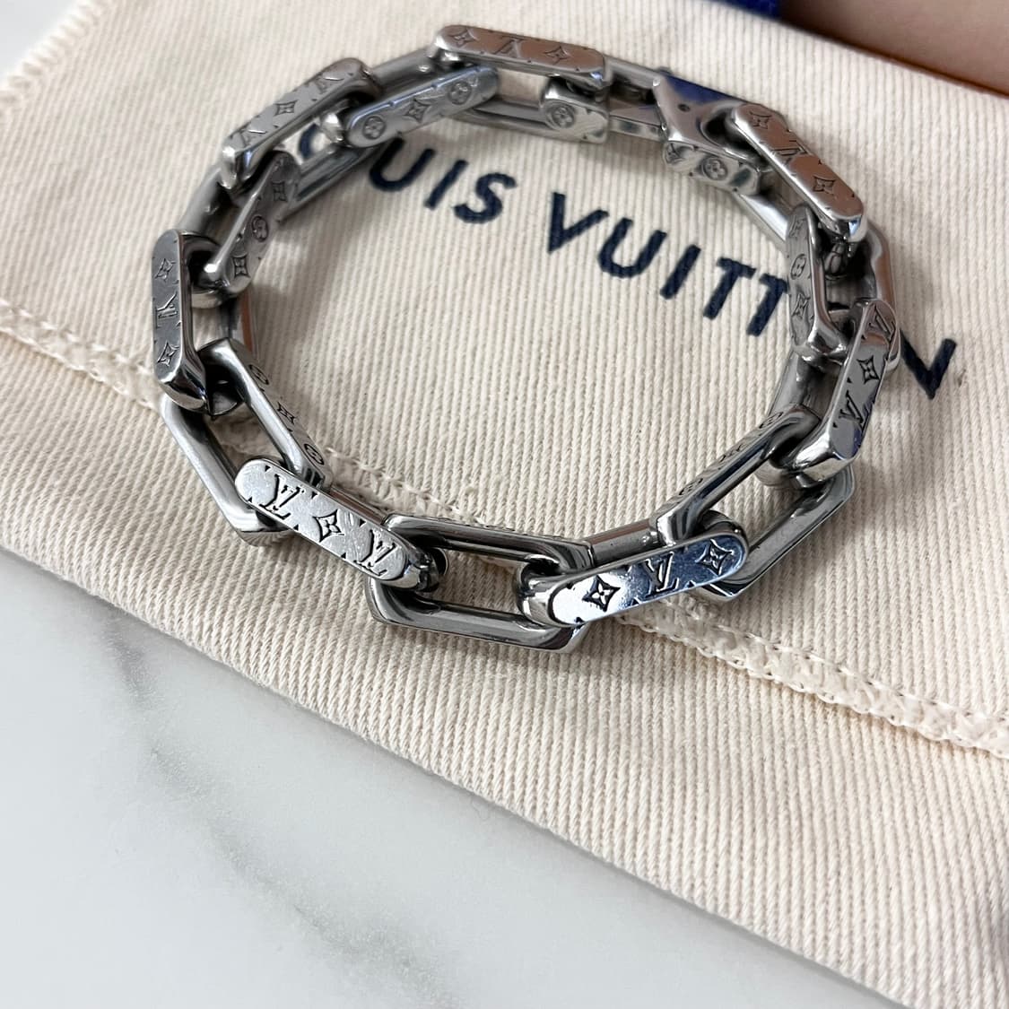 [S+급/정품] 루이비통 모노그램 체인 팔찌 M00308 상품이미지3