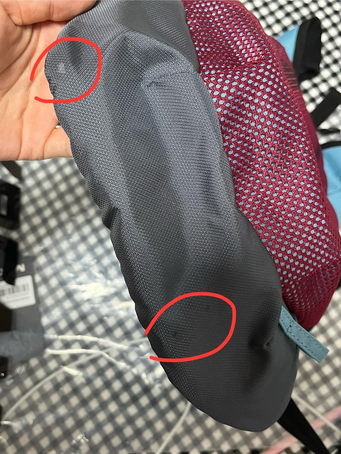 미스치프 롬버스 메쉬 백팩 버건디/블루 상품이미지4