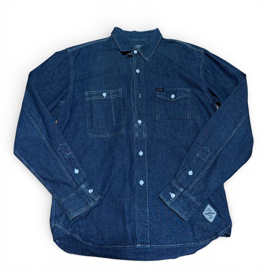 M 세인트페인 진청 투포켓 데님셔츠 상품이미지1