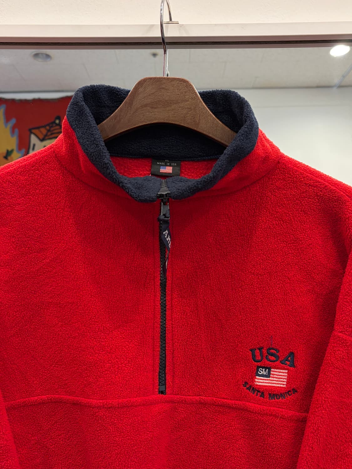 90s Vtg 빈티지 USA 하프넥 쿼터 집업 플리스 (USA) 상품이미지3