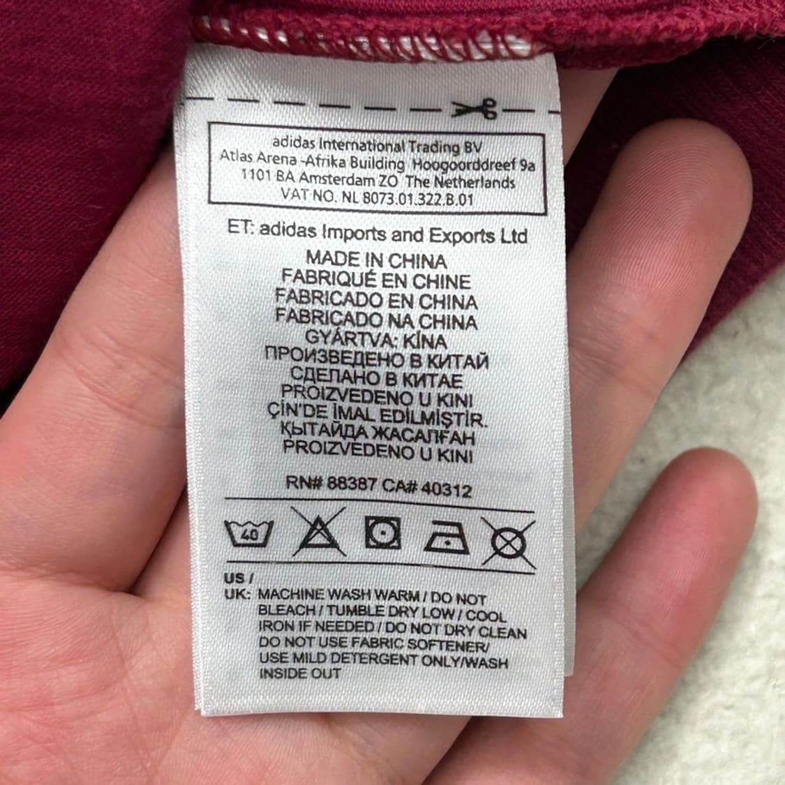 아디다스 오리지날 하프집업 스웻셔츠 버건디 UK 10 상품이미지7