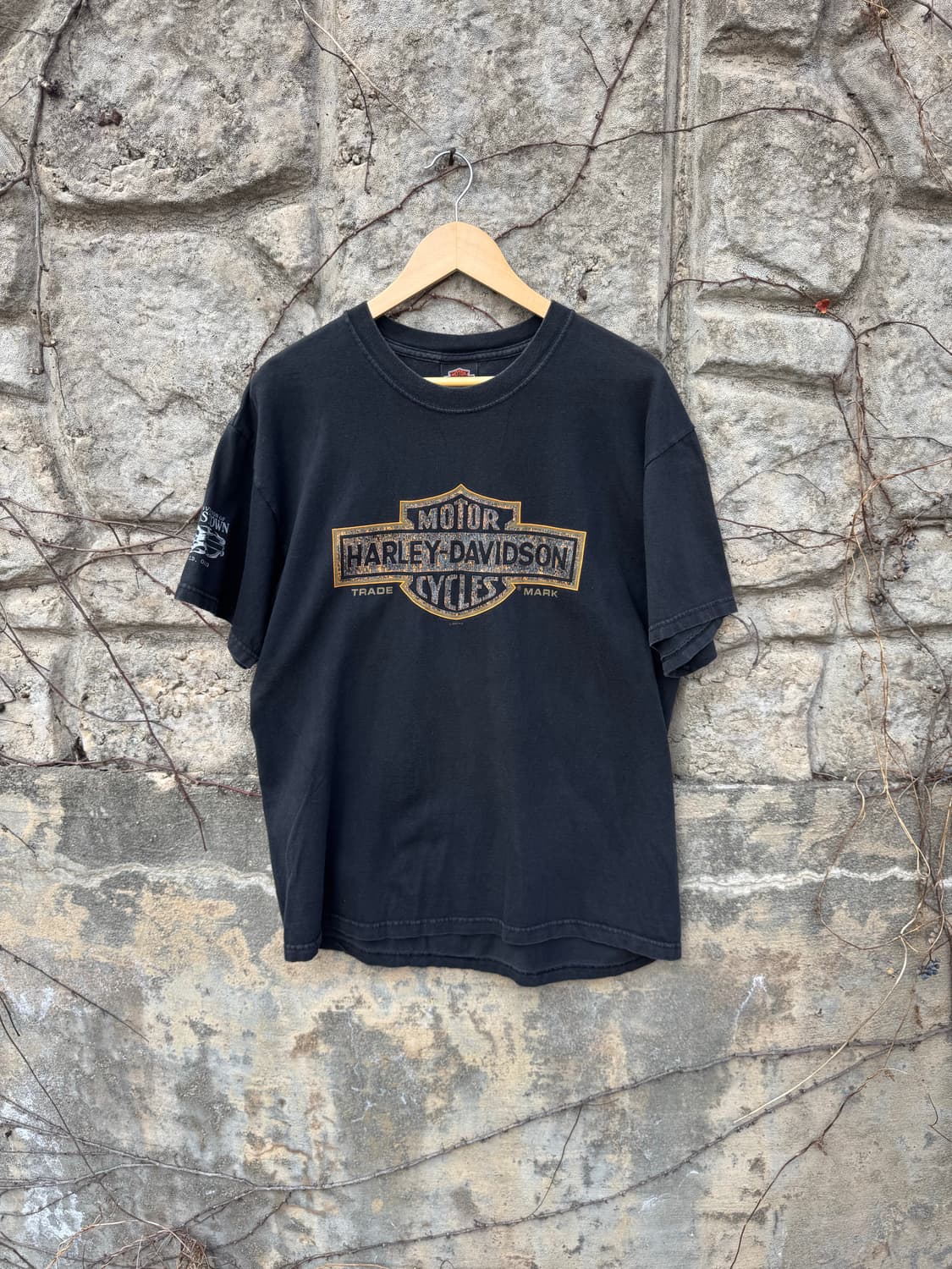 00s 할리데이비슨 빈티지 2003 헤인즈 로고 프린팅 반팔 티셔츠 L 상품이미지1