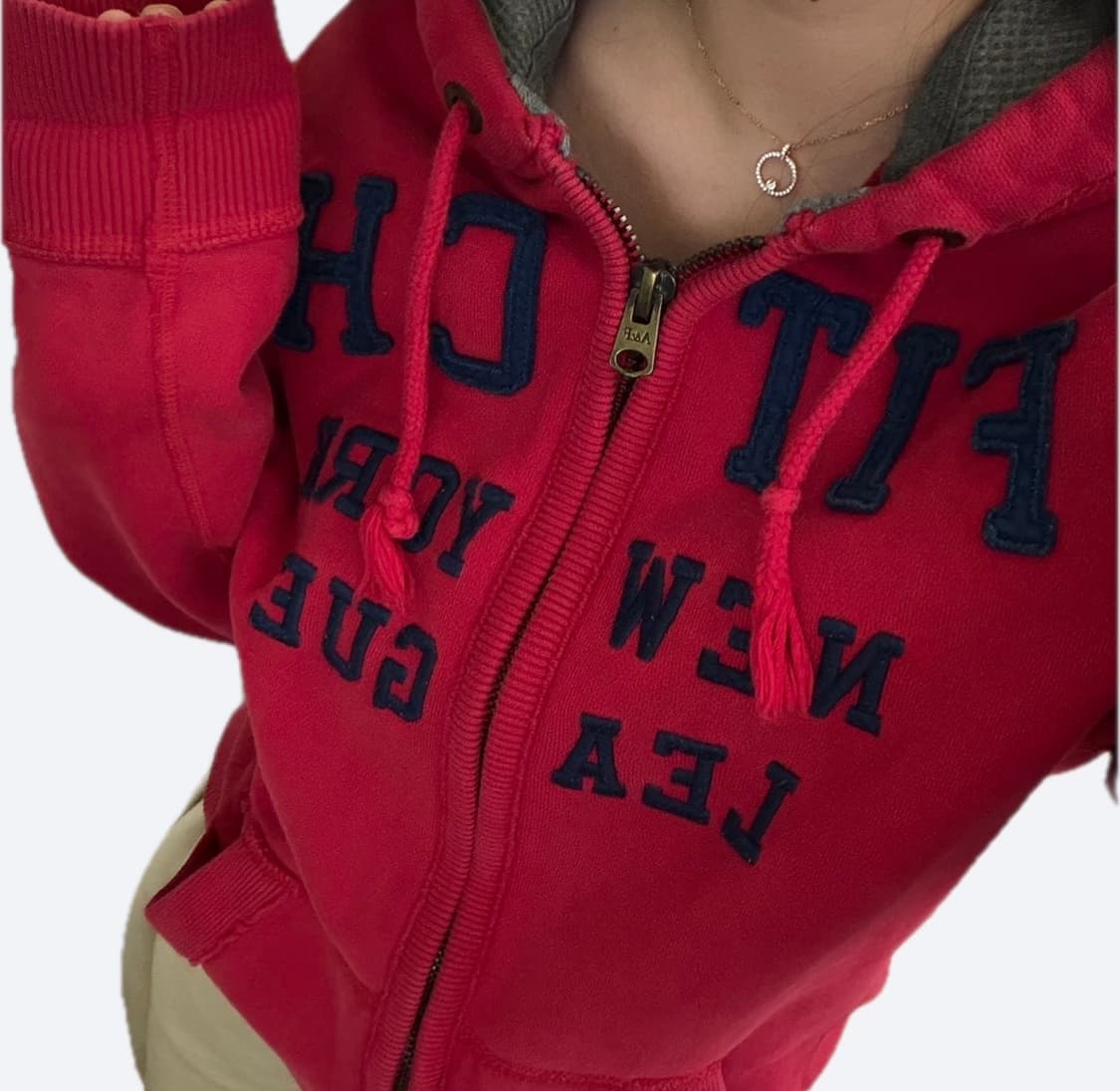 ❤️아베크롬비 빅로고 레드 후드집업❤️ 상품이미지2