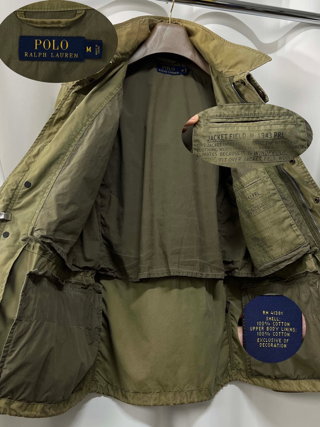 폴로 랄프로렌 5함대 괌탈환 M43 밀리터리 썬페이딩 필드 자켓 M 상품이미지3