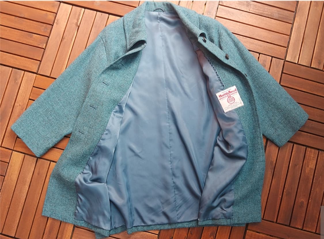 해리스 트위드  빈티지  울100% 코트~우먼 프리  상품이미지8
