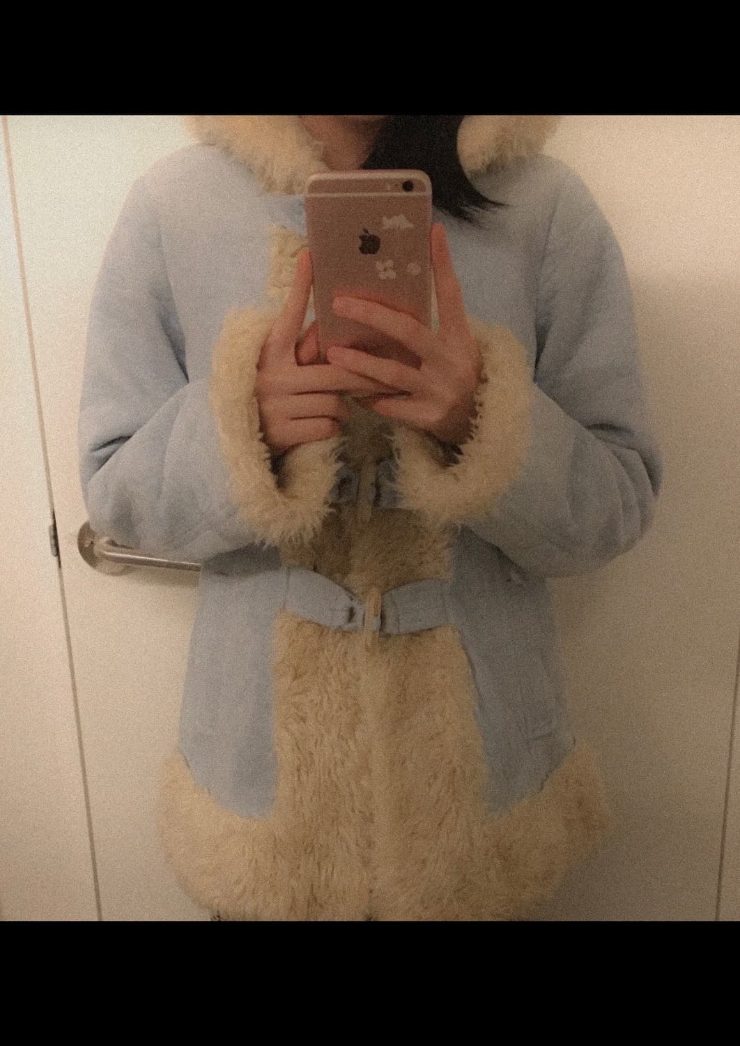 JPN 하늘색 퍼코트 떡코 상품이미지1