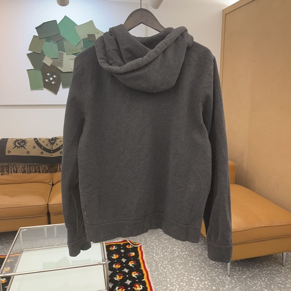 아베크롬비 빈티지 베이직 차콜 약기모 후드 집업 L C07087 상품이미지4