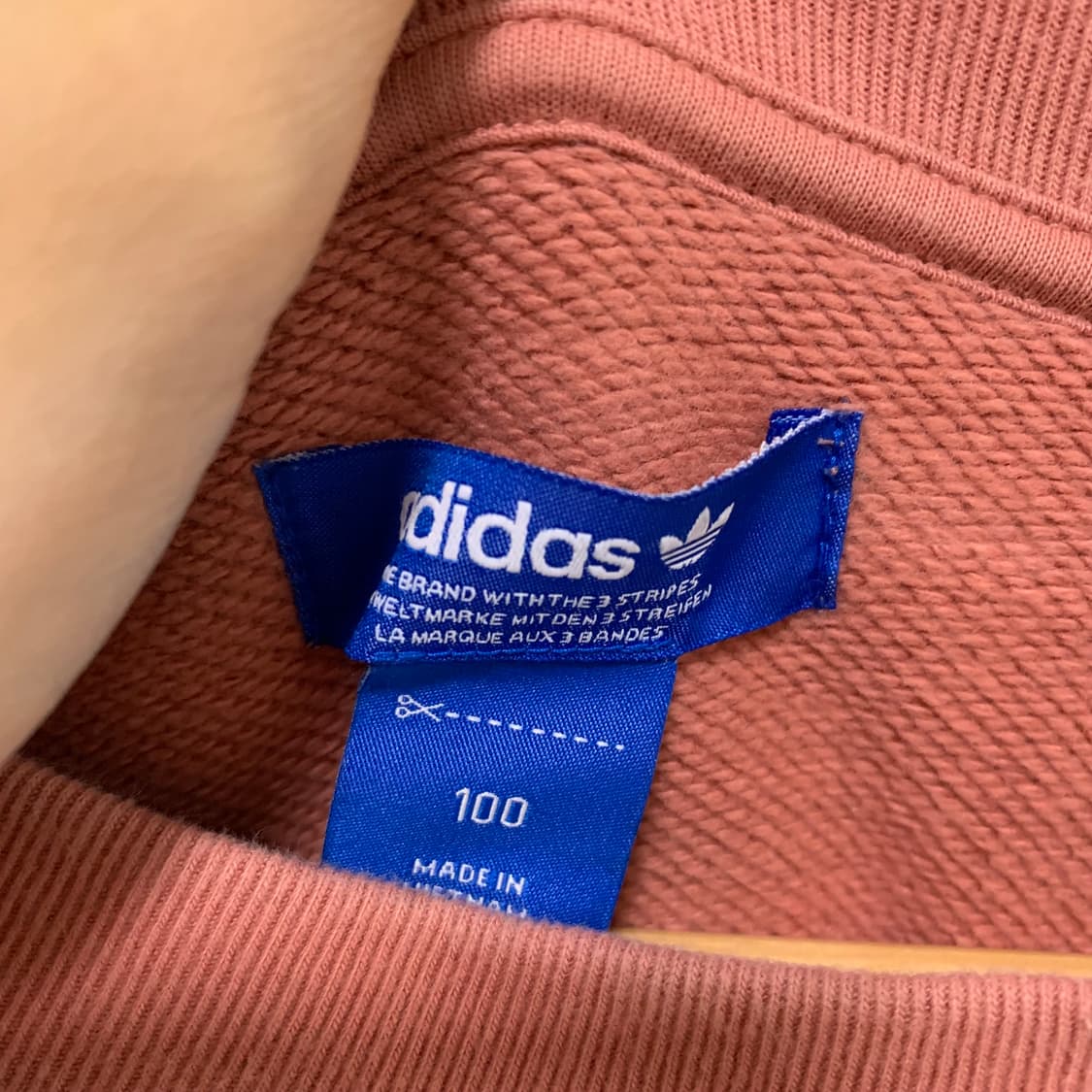 아디다스 빈티지 핑크 빅 로고 맨투맨 100 남녀공용 루즈핏 상품이미지4