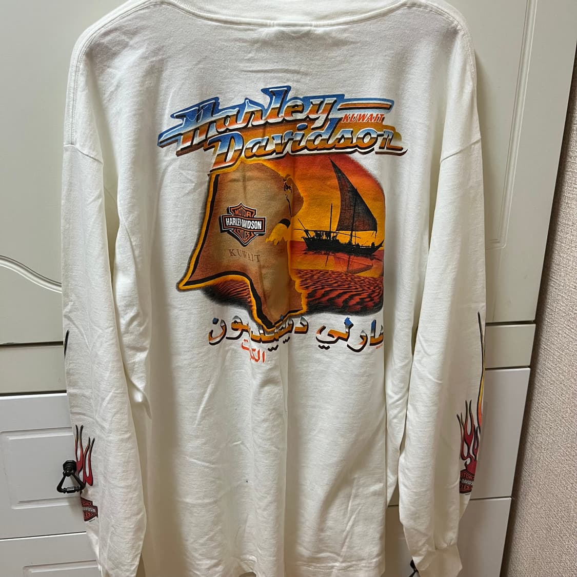 [XXL] 00s USA 할리 데이비슨 플레임 롱슬리브 상품이미지2