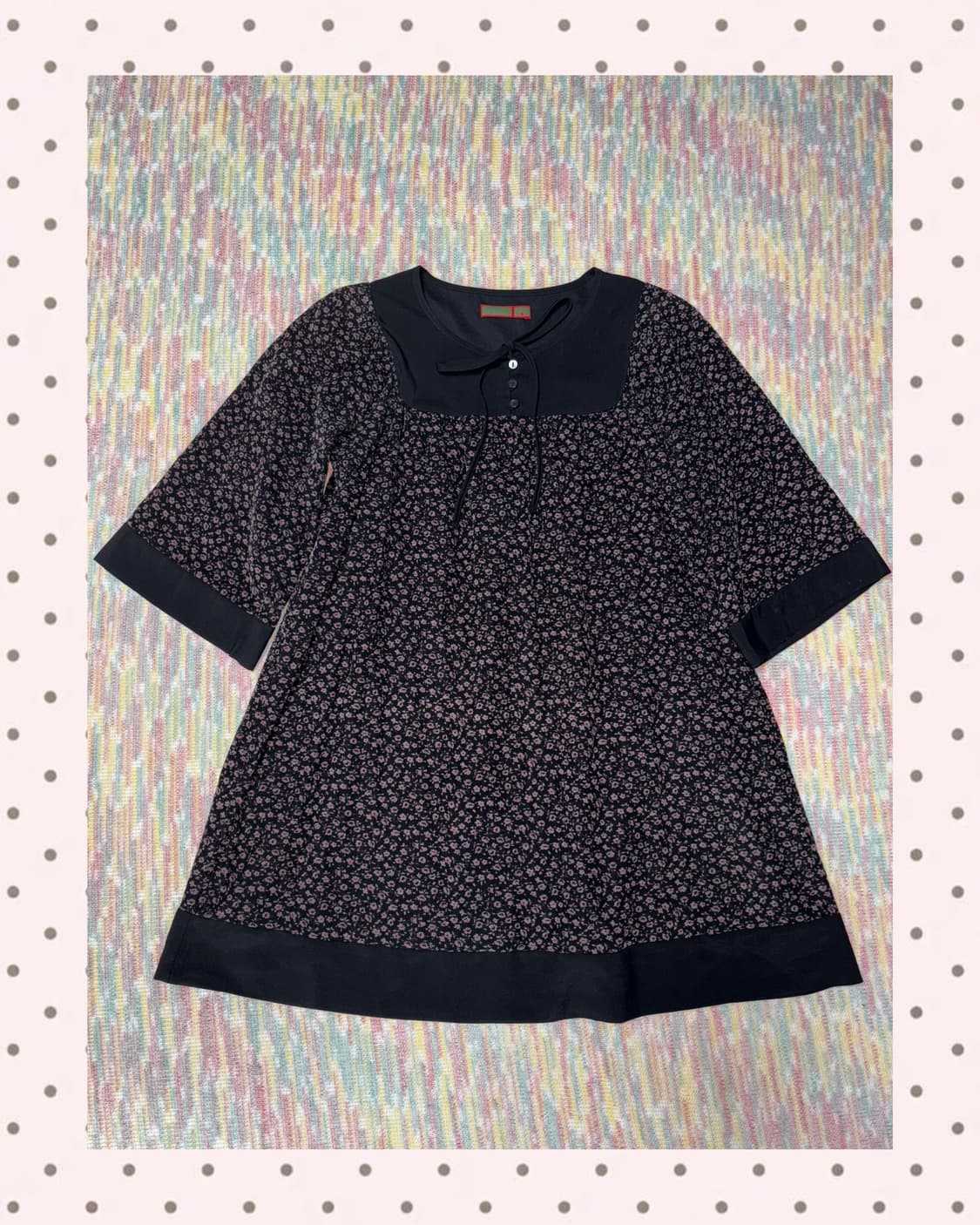 블랙 잔꽃 원피스  상품이미지1