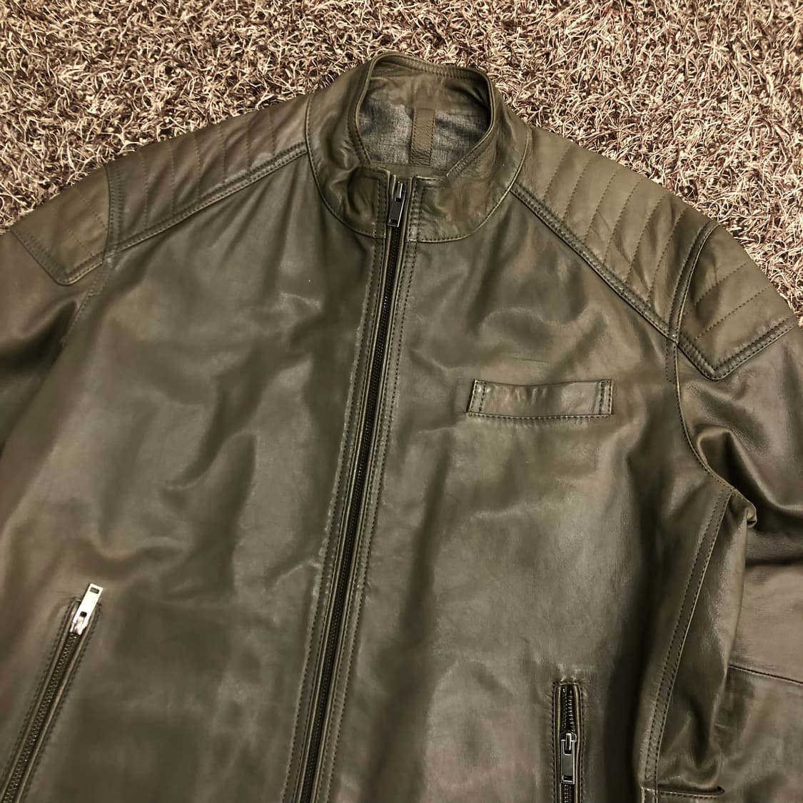 빈티지 워모 양가죽 라이더 레더 가죽 바이커 자켓 상품이미지2