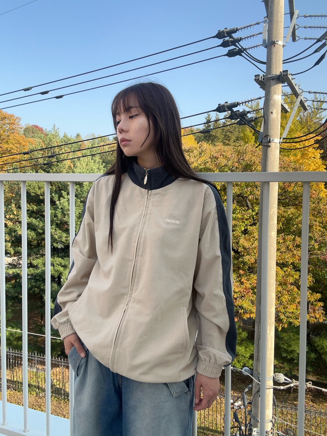 90s NIKE 올드스쿨 코듀로이 코튼 트랙탑 상품이미지3