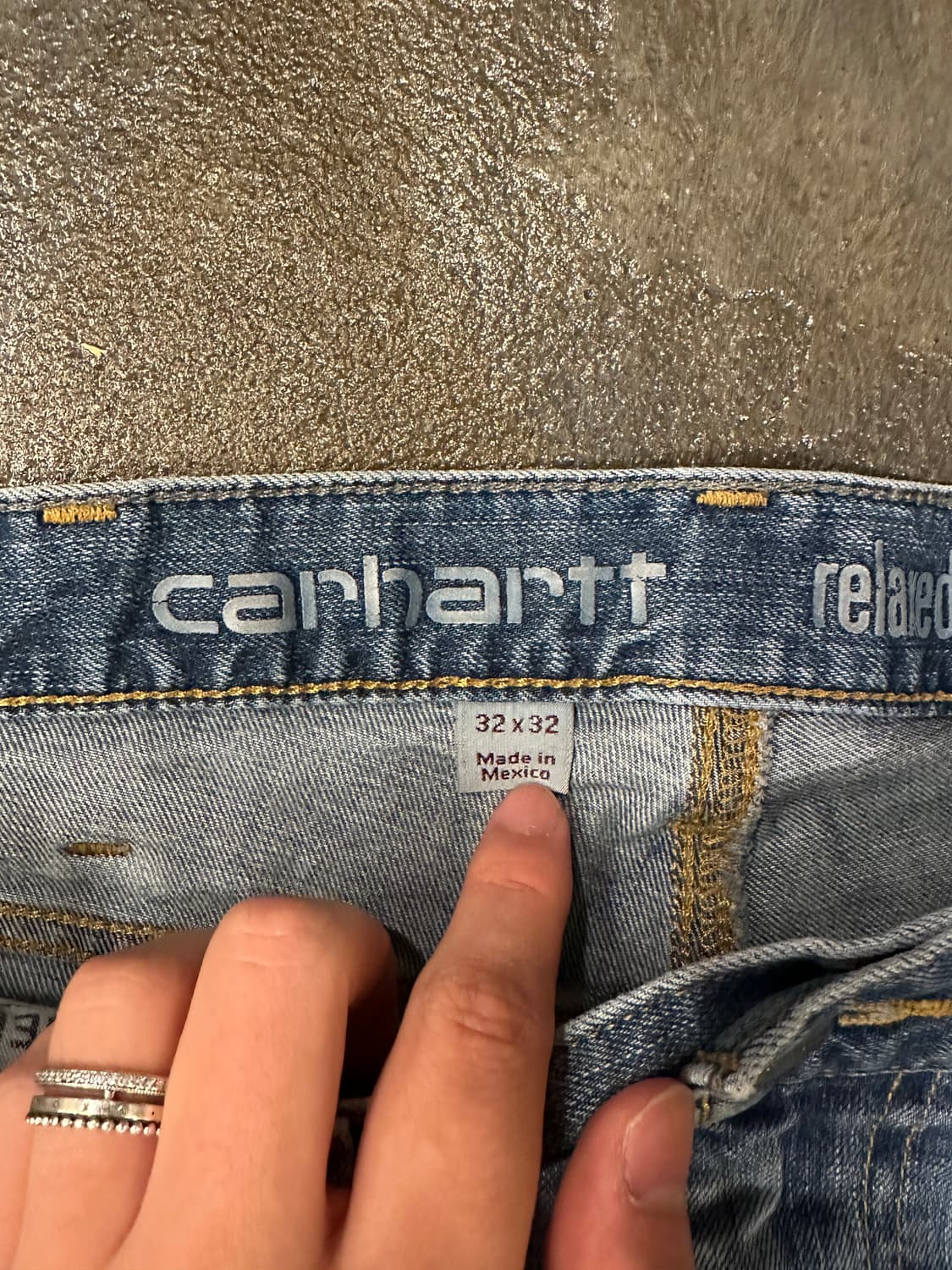 칼하트 러그드 플렉스 릴렉스드 핏 데님 팬츠 32x32 상품이미지4