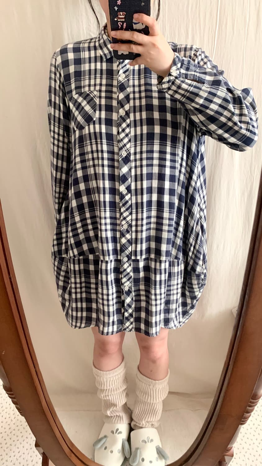 Heart Market 벌룬 체크 셔츠원피스 상품이미지3