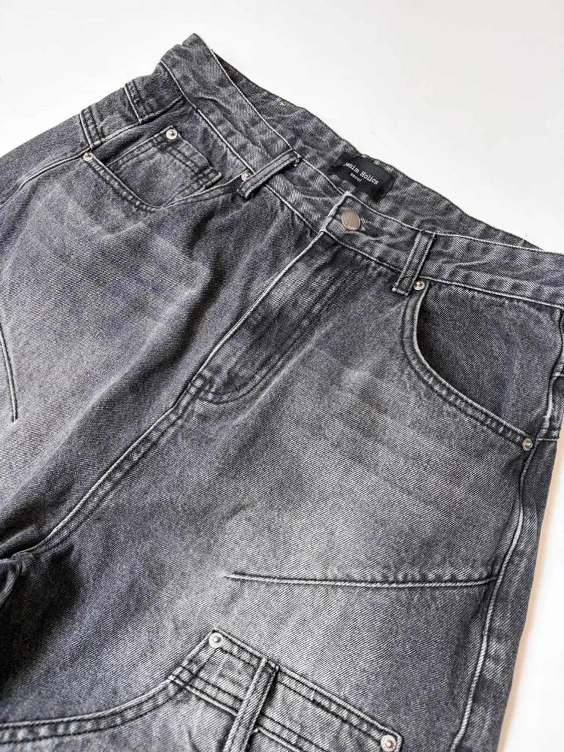 데님홀릭스 멀티 카고 와이드 데님 팬츠 PN9217 상품이미지2