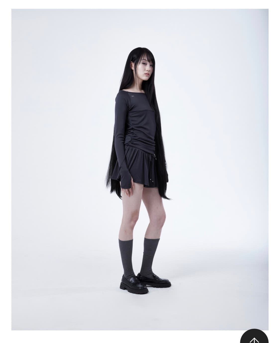 엘프엘프엘프아카이브 raglan metal logo dress 차콜 상품이미지3