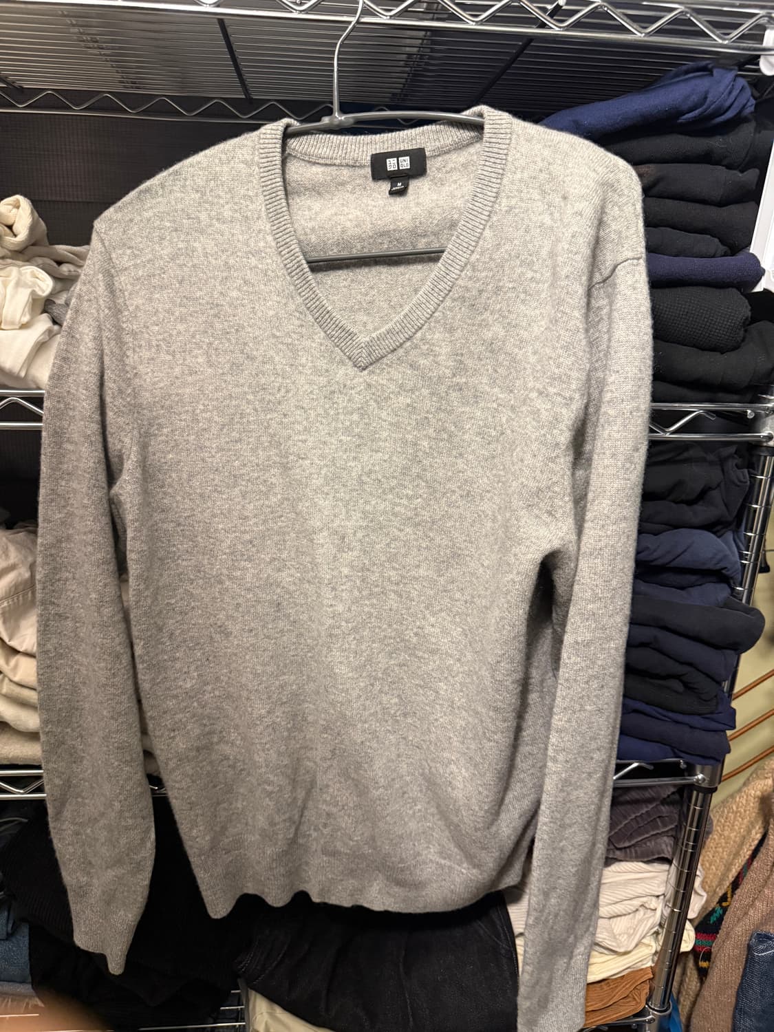 유니클로 캐시미어100% 그레이 M 상품이미지1