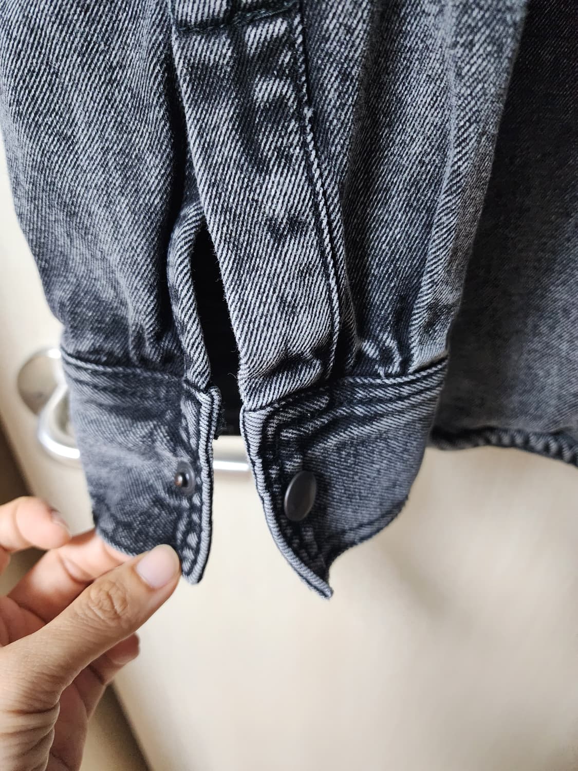 스타터 멀티 패치 흑청 데님 셔츠 자켓 XL 상품이미지9