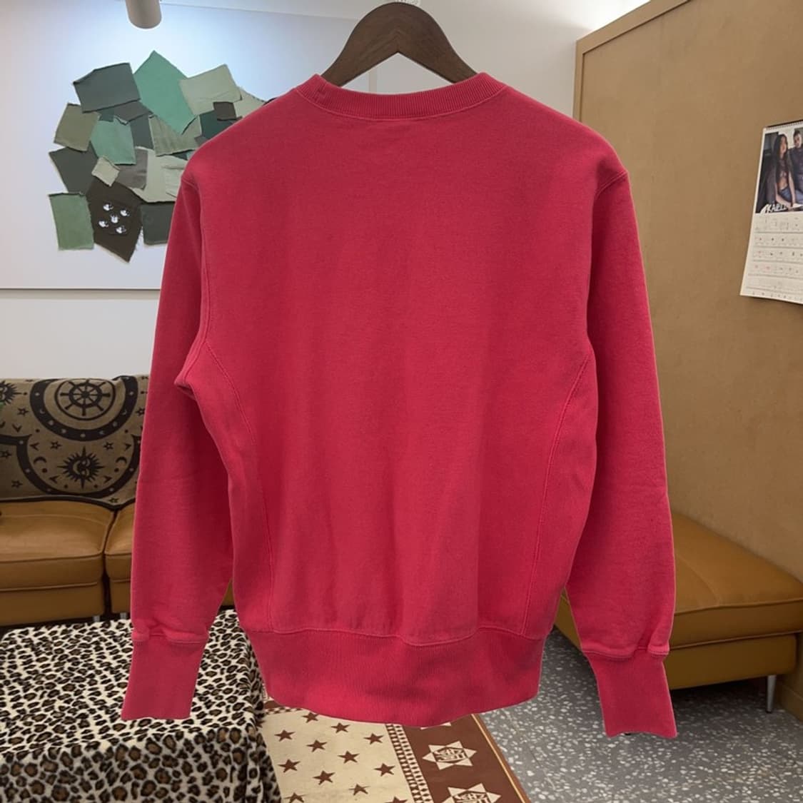 챔피온 리버스위브 Y2K 00's 핫핑크 맨투맨 M C09014 상품이미지4