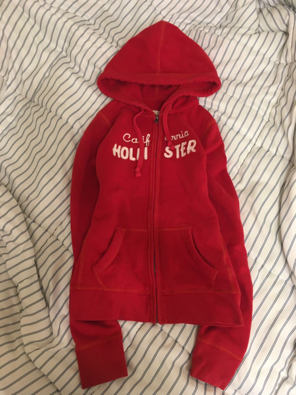 (딱붙핏) 홀리스터 레드 후드집업 S 상품이미지2