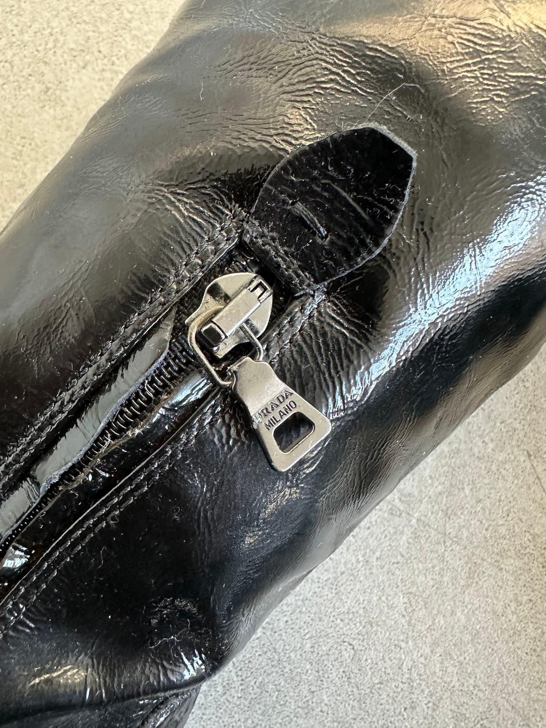 프라다 스포츠 페이던트 레더 니하이 롱부츠 상품이미지7