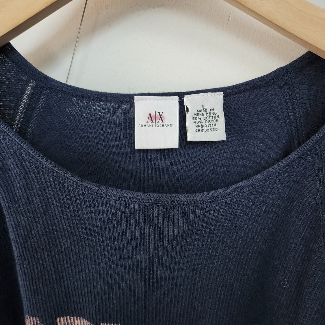 아르마니 네이비 긴팔 티셔츠 상품이미지2