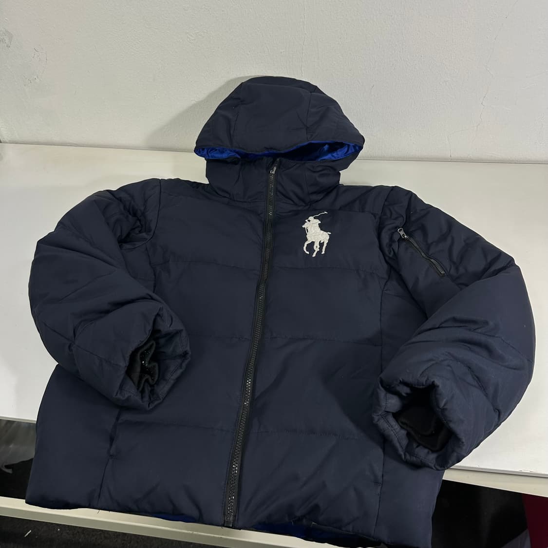 우먼L 폴로 랄프로렌 네이비 빅포니 덕다운 패딩 상품이미지2