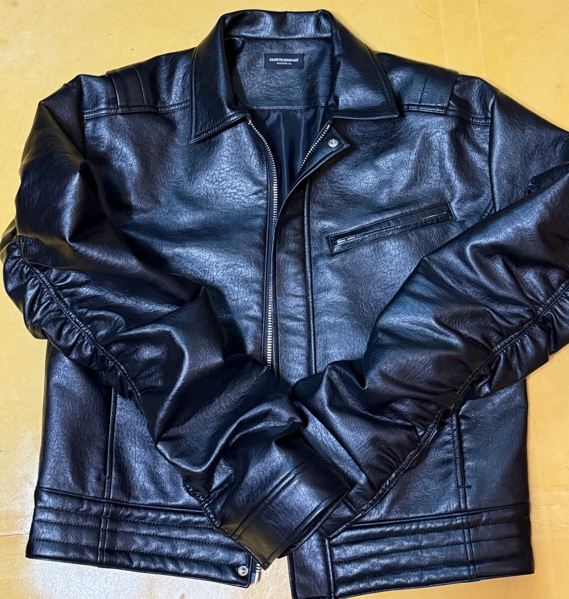 파프롬왓 레더 퍼커링 자켓 상품이미지3