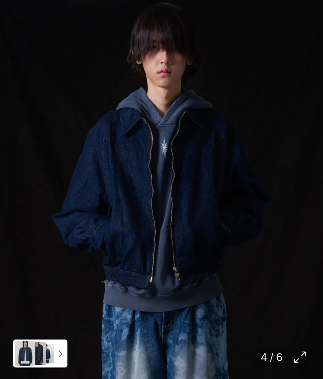 이우가마카라스 Needlework Denim Raglan Jacket 상품이미지2