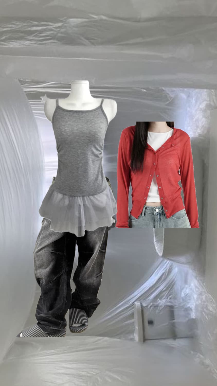 레드포인트 봄여름 가디건 세트코디 상품이미지1