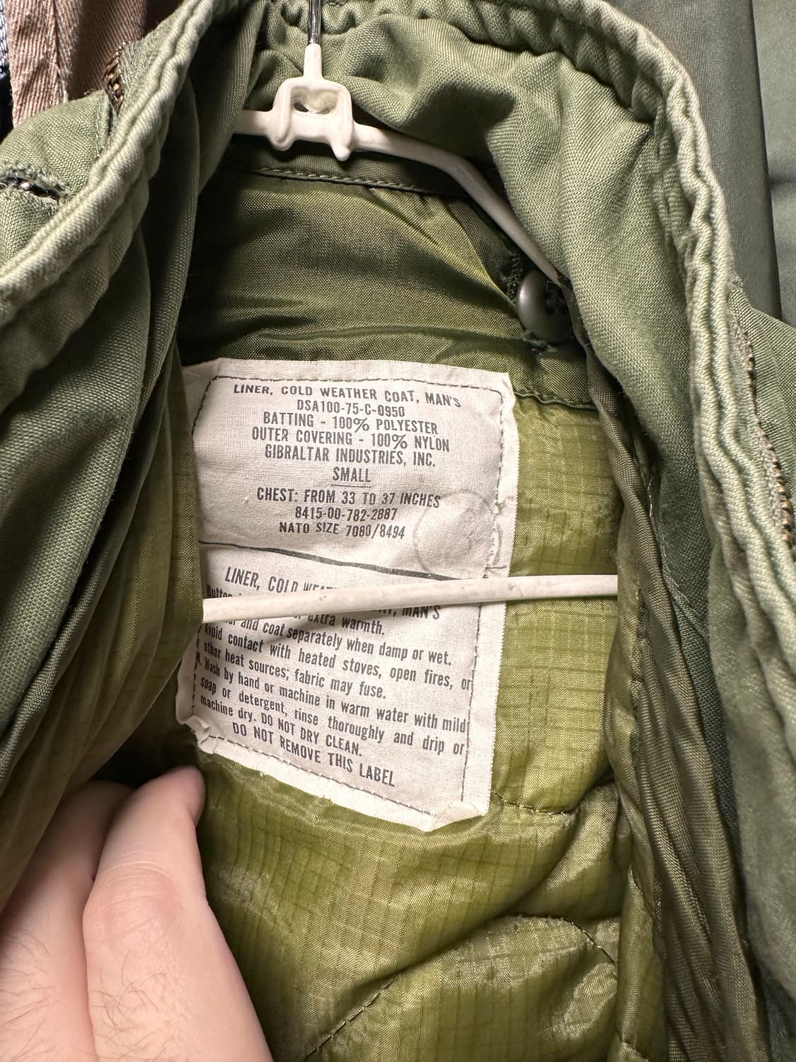 M65필드자켓 내피포함 스몰롱 사이즈 판매합니다 상품이미지3