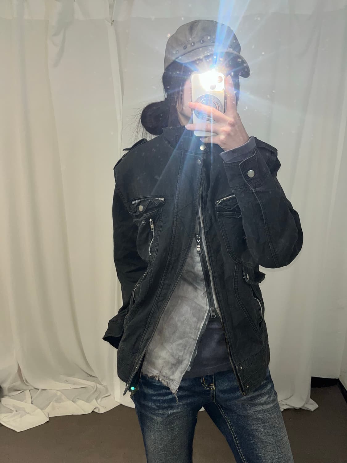 Y2K 차콜 유틸리티 자켓 상품이미지5