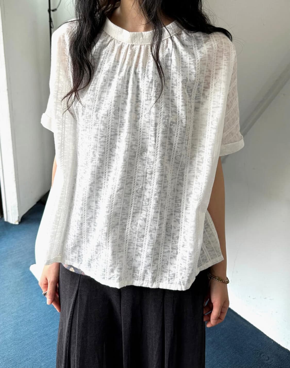 2way design stitch pattern H/S shirt 상품이미지9