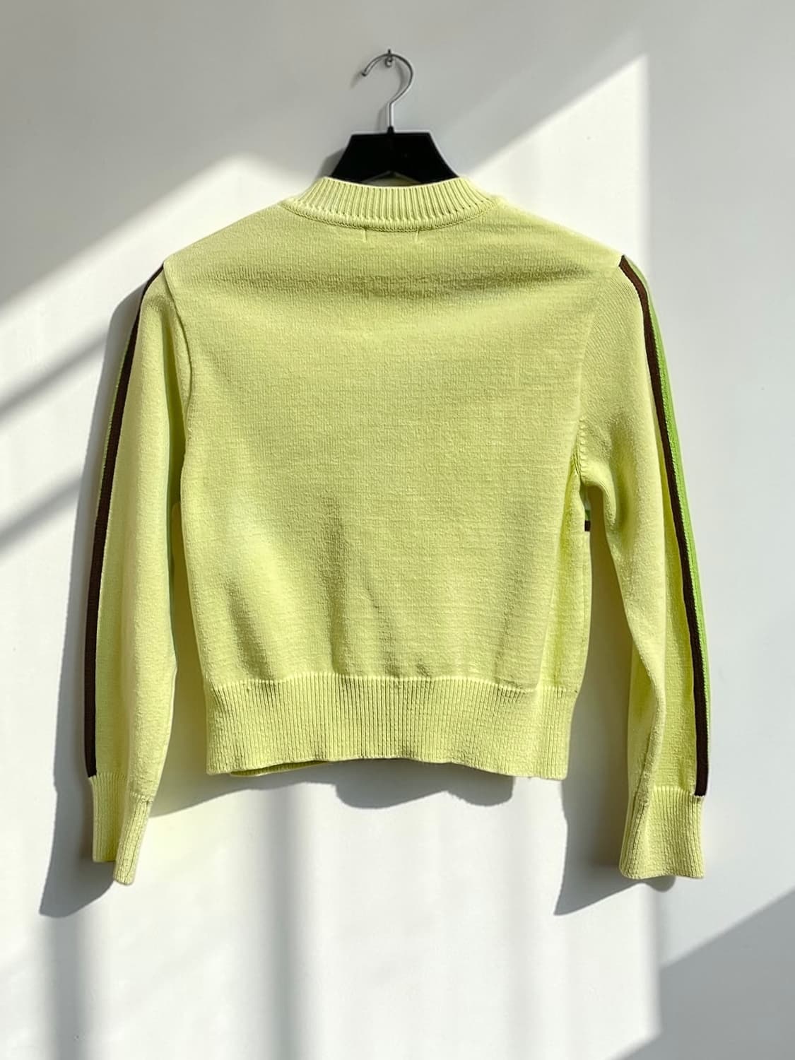그로브 로고 라임 니트 가디건 상품이미지5