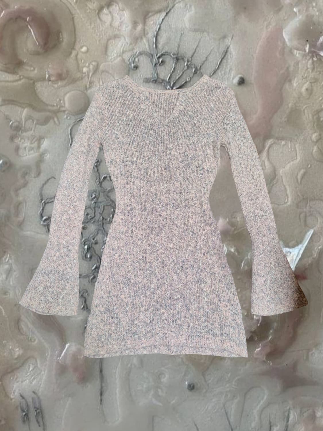 빈티지 핑크 니트 플레어 미니 원피스 딸기 오레오 고스 펑크 갸루 상품이미지2