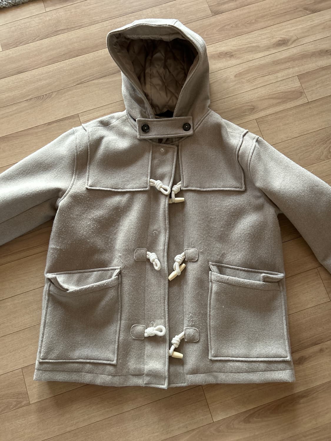 트릴리온 유니섹스 발마칸 더플 숏 코트 (BEIGE) 상품이미지1