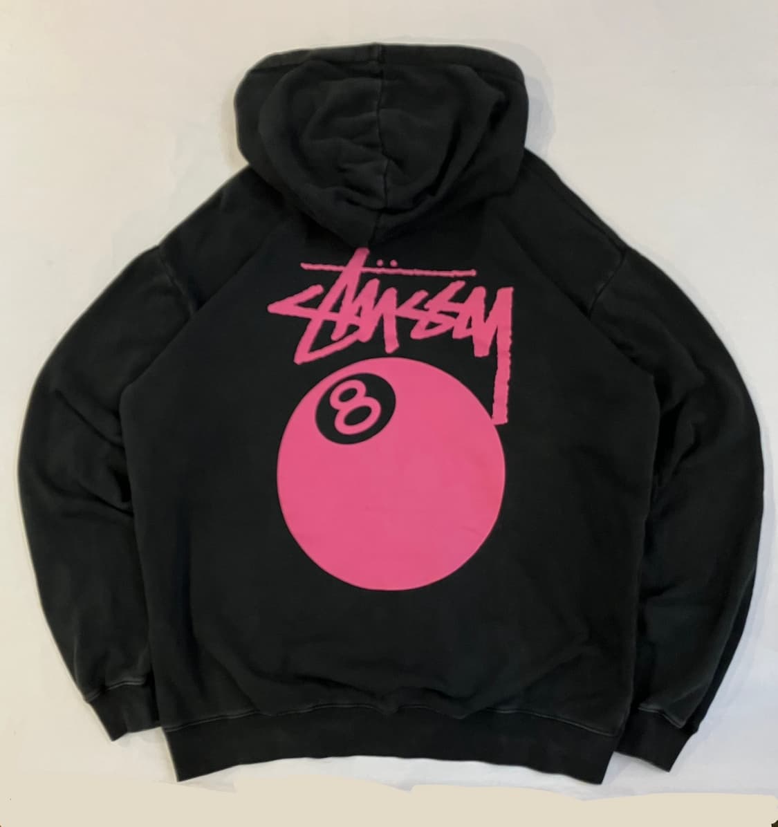 스투시 8볼 피그먼트 후드티 블랙핑크 상품이미지1
