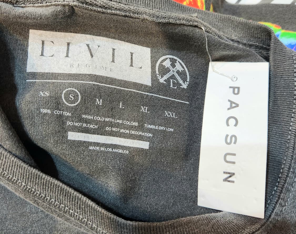 pacsun 미국판 챠콜 워싱 반팔티  미사용품 상품이미지7