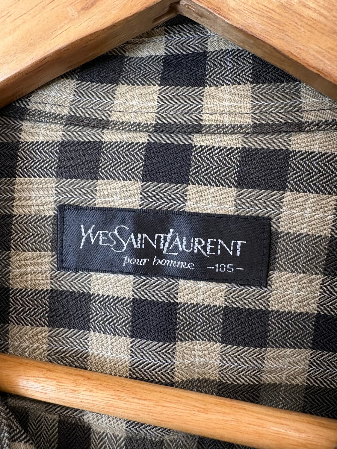 입생로랑 90s 빈티지 로고 체크셔츠 상품이미지6