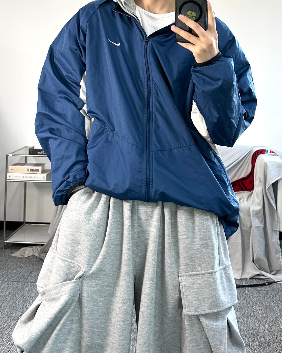 나이키 00s 네이비 화이트 바람막이 XXL 상품이미지3
