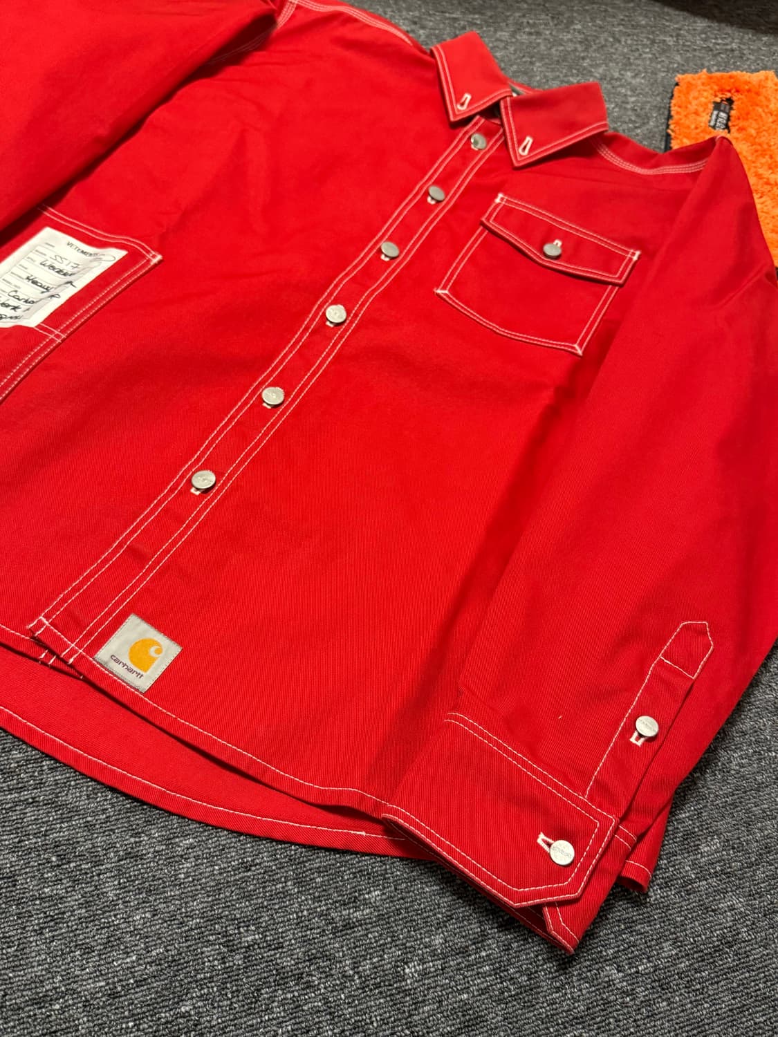 [S] 베트멍 X 칼하트 17SS 워크셔츠 자켓 레드 상품이미지3