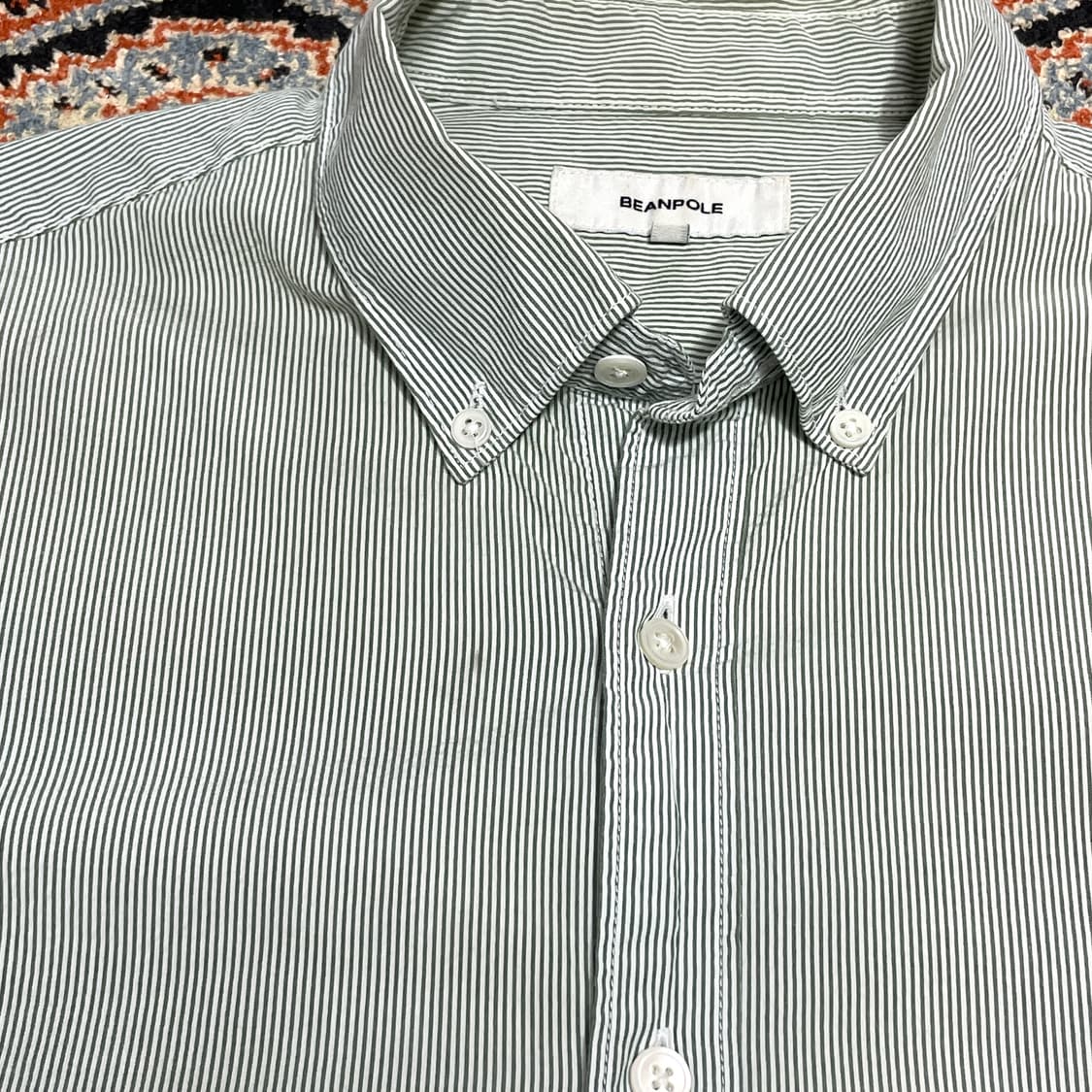 빈폴 그린 스트라이프 면 셔츠 남방 남성L 상품이미지4